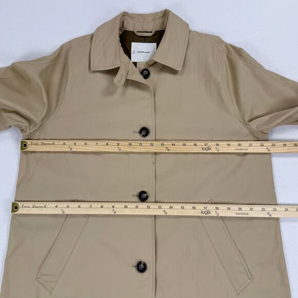 Everlane Women's The Mac Trench Coat Large Cornstalk Khaki Minimalist - Picture 14 of 16
